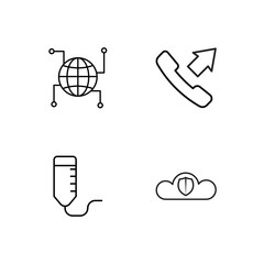 web simple outlined icons set