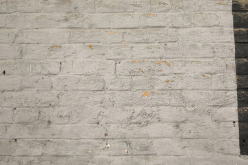 White black brick wall background or texture.
