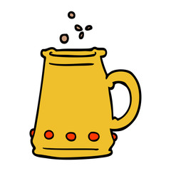 hand drawn doodle style cartoon jem encrusted cup