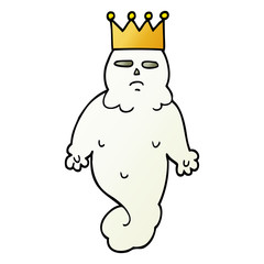 vector gradient illustration cartoon spooky ghost king