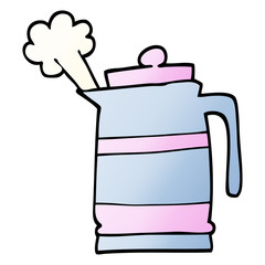 vector gradient illustration cartoon kettle