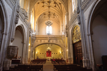 Fototapeta na wymiar Toledo, Spain - September 24, 2018: Interior of the Monastery of San Juan de los Reyes in Toledo.