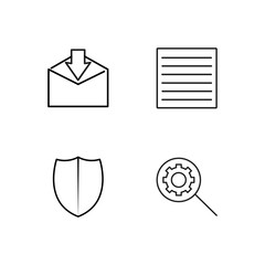 web simple outlined icons set