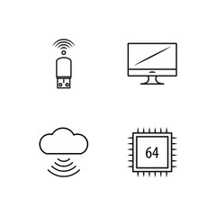 web simple outlined icons set