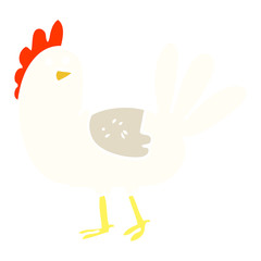 flat color illustration cartoon chicken