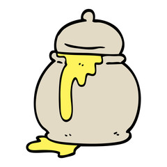 hand drawn doodle style cartoon honey pot