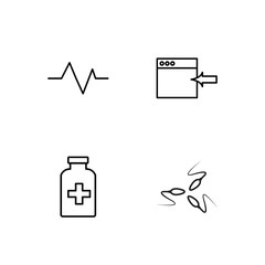 medical simple outlined icons set