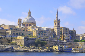 Fototapeta na wymiar Landscape of La Valletta - the capital city of Malta. 