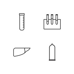 medical simple outlined icons set