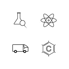 medical simple outlined icons set