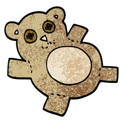 grunge textured illustration cartoon teddy bear