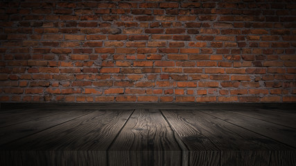 The texture of the brick is red. Background of empty brick basement wall.