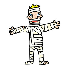 comic book style cartoon man in bandages