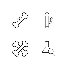 medical simple outlined icons set