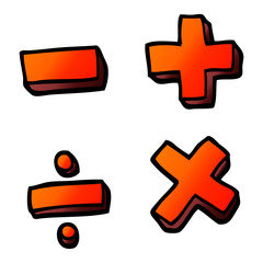 Fototapeta premium vector gradient illustration cartoon math symbols