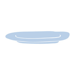 flat color illustration cartoon empty plate