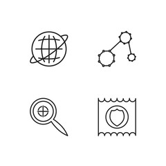 medical simple outlined icons set