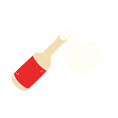 flat color illustration cartoon foaming bottle