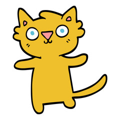 hand drawn doodle style cartoon cat