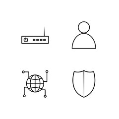 web simple outlined icons set