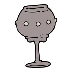 hand drawn doodle style cartoon metal goblet