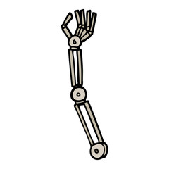 hand drawn doodle style cartoon robotic arm