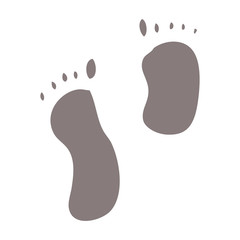 flat color illustration cartoon foot prints
