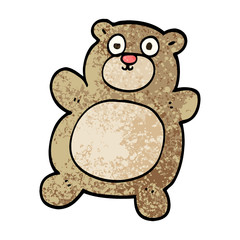 Obraz na płótnie Canvas grunge textured illustration cartoon teddy bear