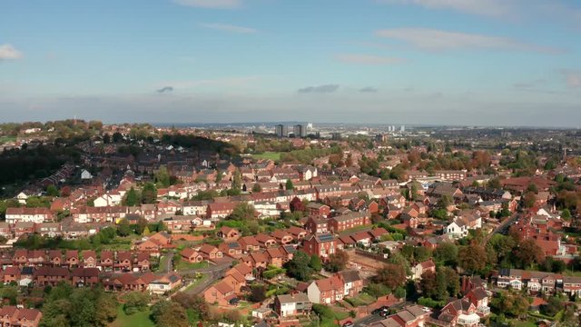 Aerial view of Oldbury and West Bromwich, West Midlands,UK.