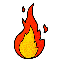 grunge textured illustration cartoon flame symbol