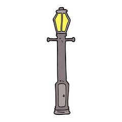 hand drawn doodle style cartoon lamp post