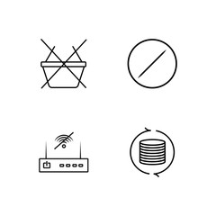 web simple outlined icons set