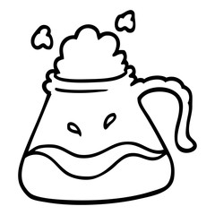 black and white cartoon coffee jug