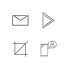 web simple outlined icons set