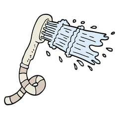 hand drawn doodle style cartoon shower head