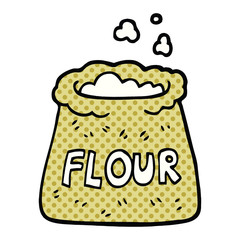 comic book style cartoon bag of flour