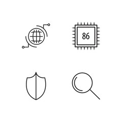 web simple outlined icons set