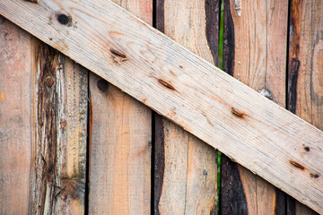 Rugged uneven boards with rusty nails