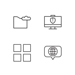 web simple outlined icons set