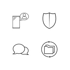 web simple outlined icons set