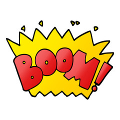 vector gradient illustration cartoon word boom
