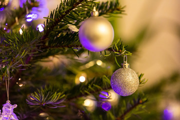 Weihnachten, Baum, Dekoration, Ball, Lichter