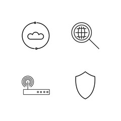 web simple outlined icons set