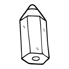 black and white cartoon pencil