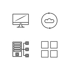 web simple outlined icons set