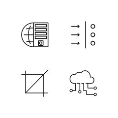 web simple outlined icons set