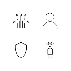 web simple outlined icons set