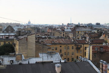 Beautiful view of the roofs in Saint Petersburg