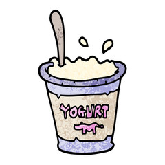 grunge textured illustration cartoon yogurt