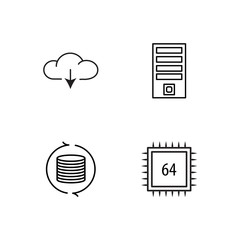 web simple outlined icons set